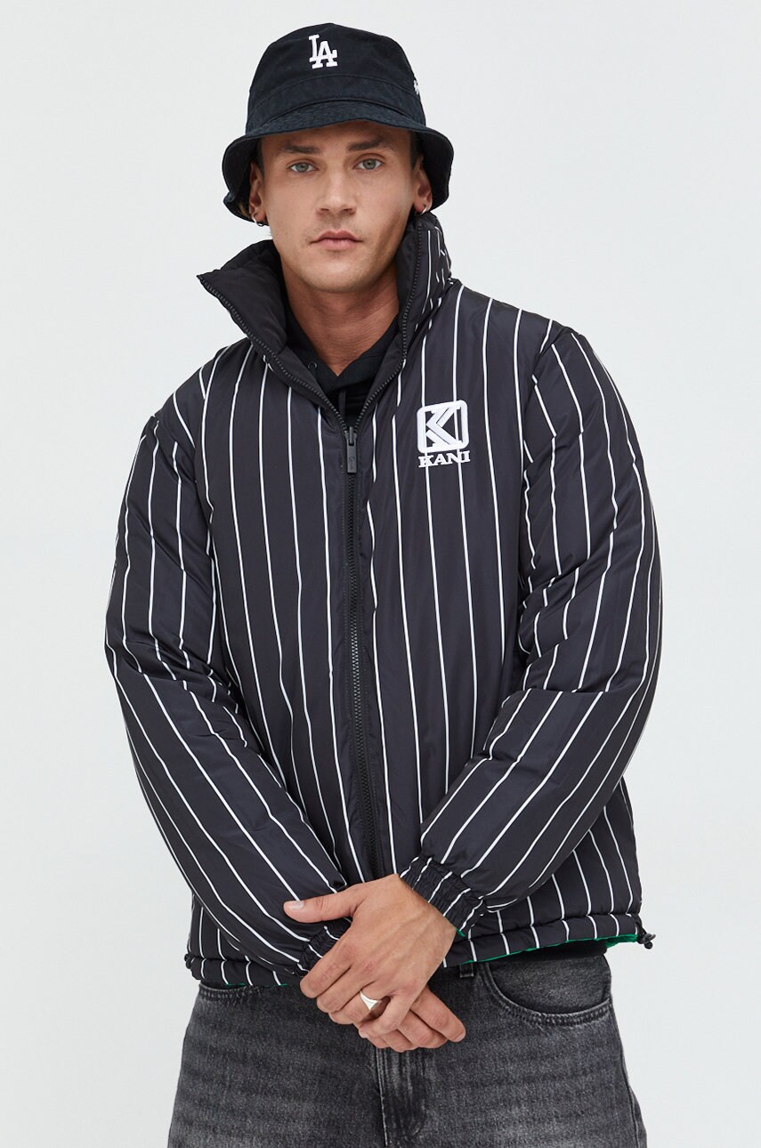 

Двусторонняя куртка Karl Kani мужская цвет чёрный зимняя oversize