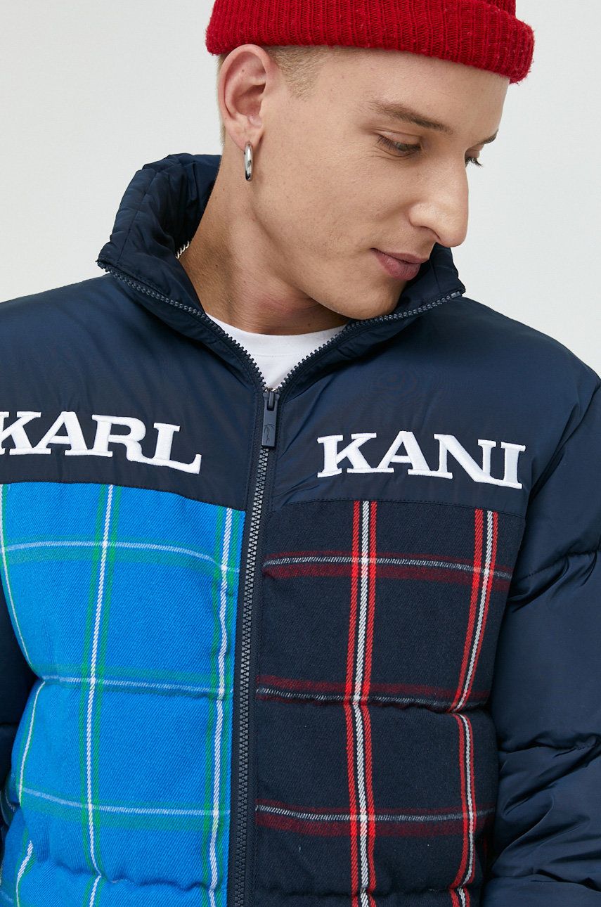 Karl Kani Geaca Barbati, Culoarea Albastru Marin, De Iarna, Oversize