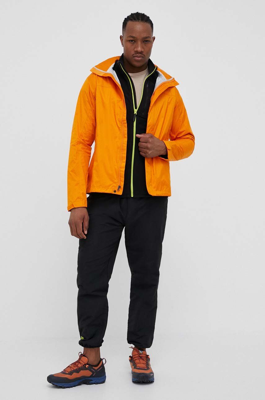 Nepromokavá bunda Marmot PreCip Eco pánská, oranžová barva - oranžová - Hlavní materiál: 100 % Nylon