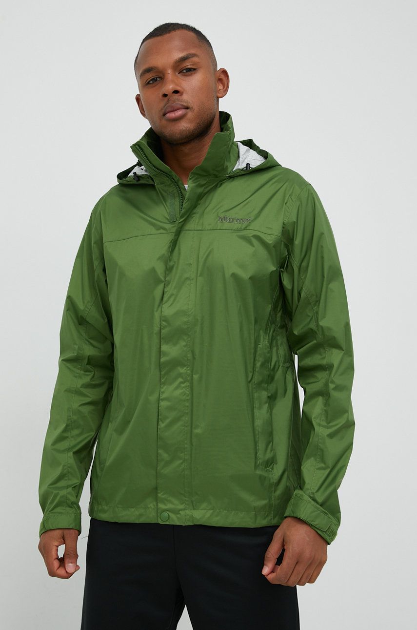 Nepromokavá bunda Marmot PreCip Eco pánská, zelená barva - zelená - Hlavní materiál: 100 % Nylon