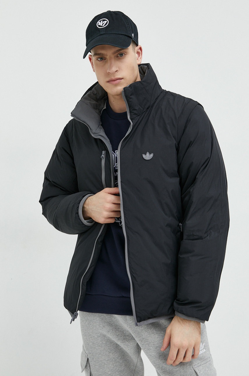 

Двухсторонняя пуховая куртка adidas Originals мужская цвет серый зимняя