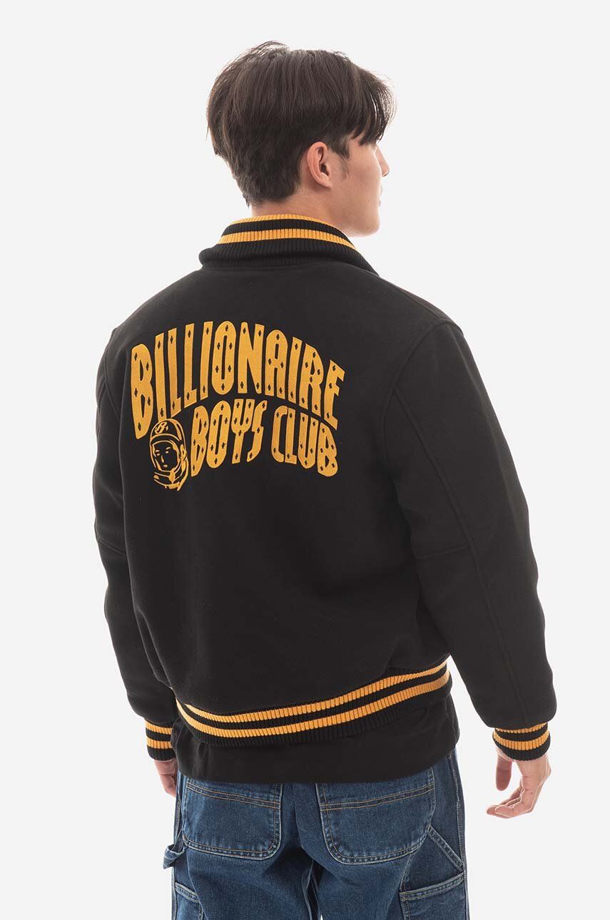 Bomber Jakna S Primjesom Vune Billionaire Boys Club Astro Varsity Jacket Boja: Crna, Za Prijelazno Razdoblje, B22301-BROWN