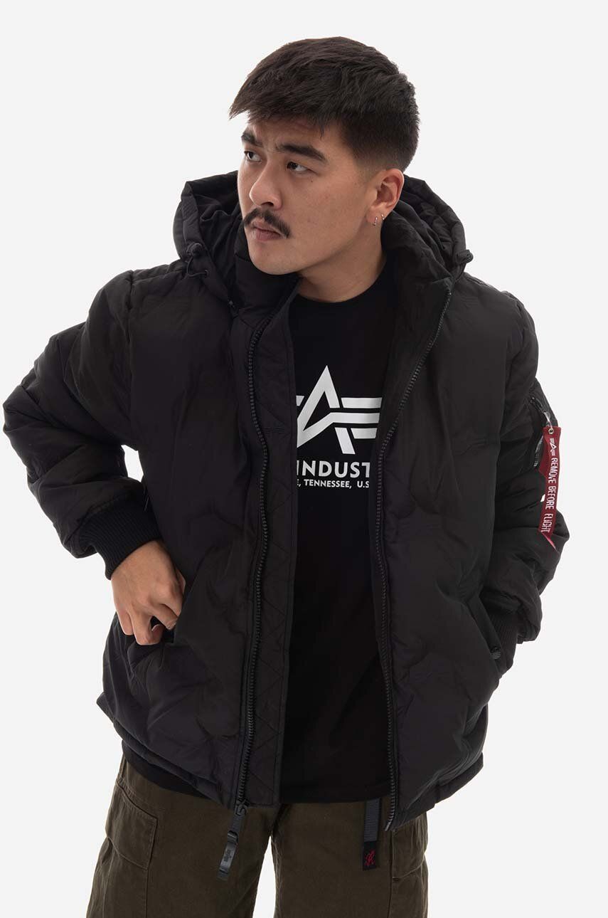 Alpha Industries geacă Logo Puffer barbati, culoarea negru, de iarna 108107.03-black