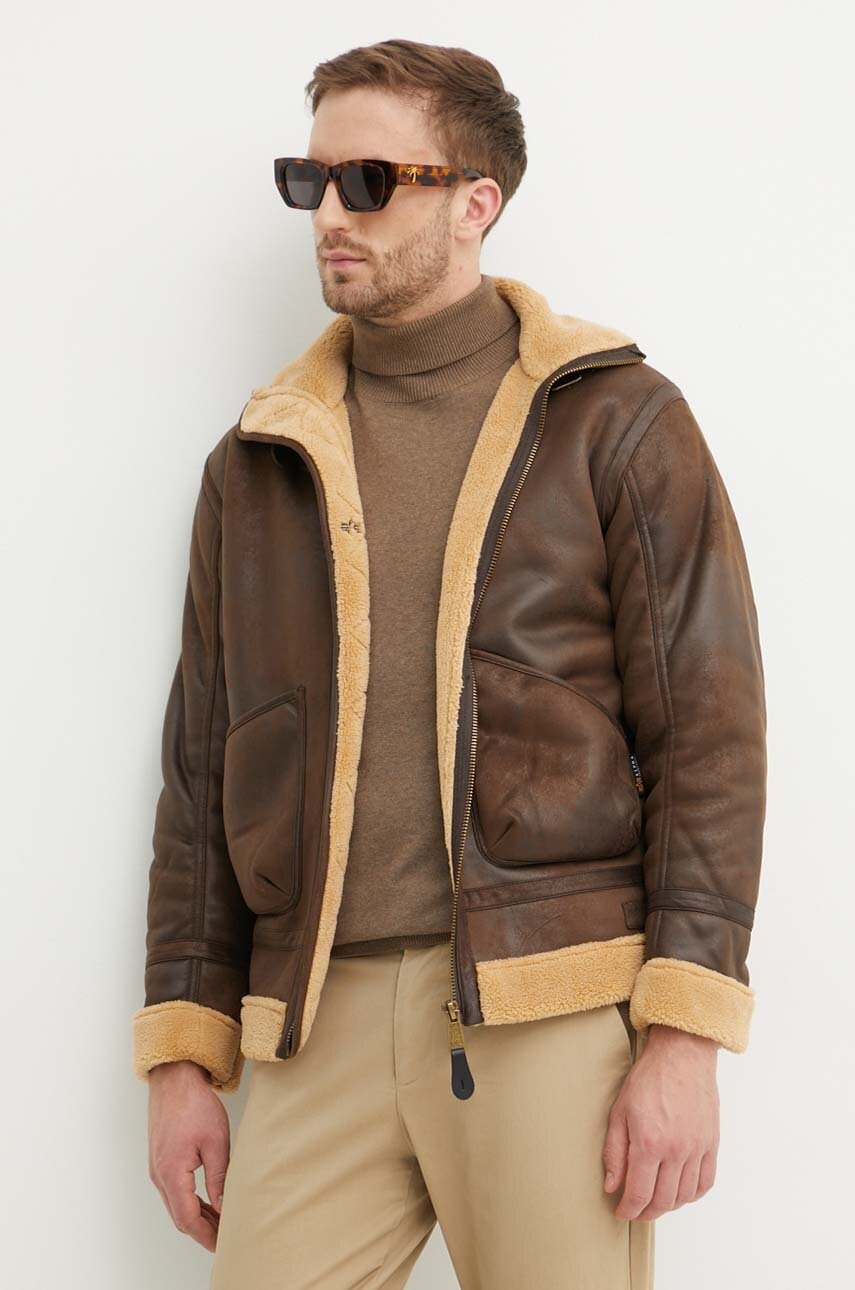 Alpha Industries Geaca B3 Arctic Barbati, Culoarea Maro, De Tranzitie 108109.250-brown