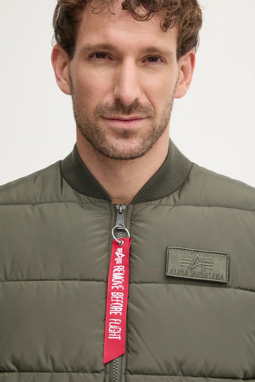 Αμάνικο μπουφάν Alpha Industries Puffer Vest χρώμα: πράσινο F30 φωτογραφία