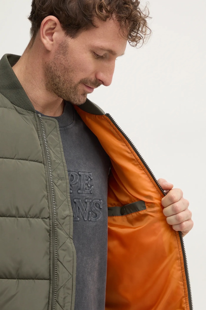 Αμάνικο μπουφάν Alpha Industries Puffer Vest χρώμα: πράσινο F30 φωτογραφία