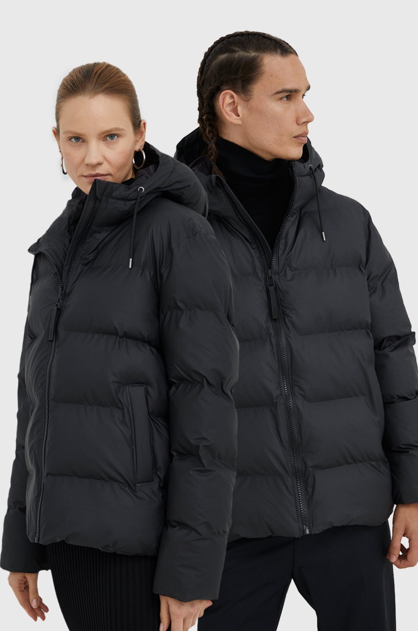 

Яке Rains 15060 Puffer Jacket в черно със зимна изолация, Черен