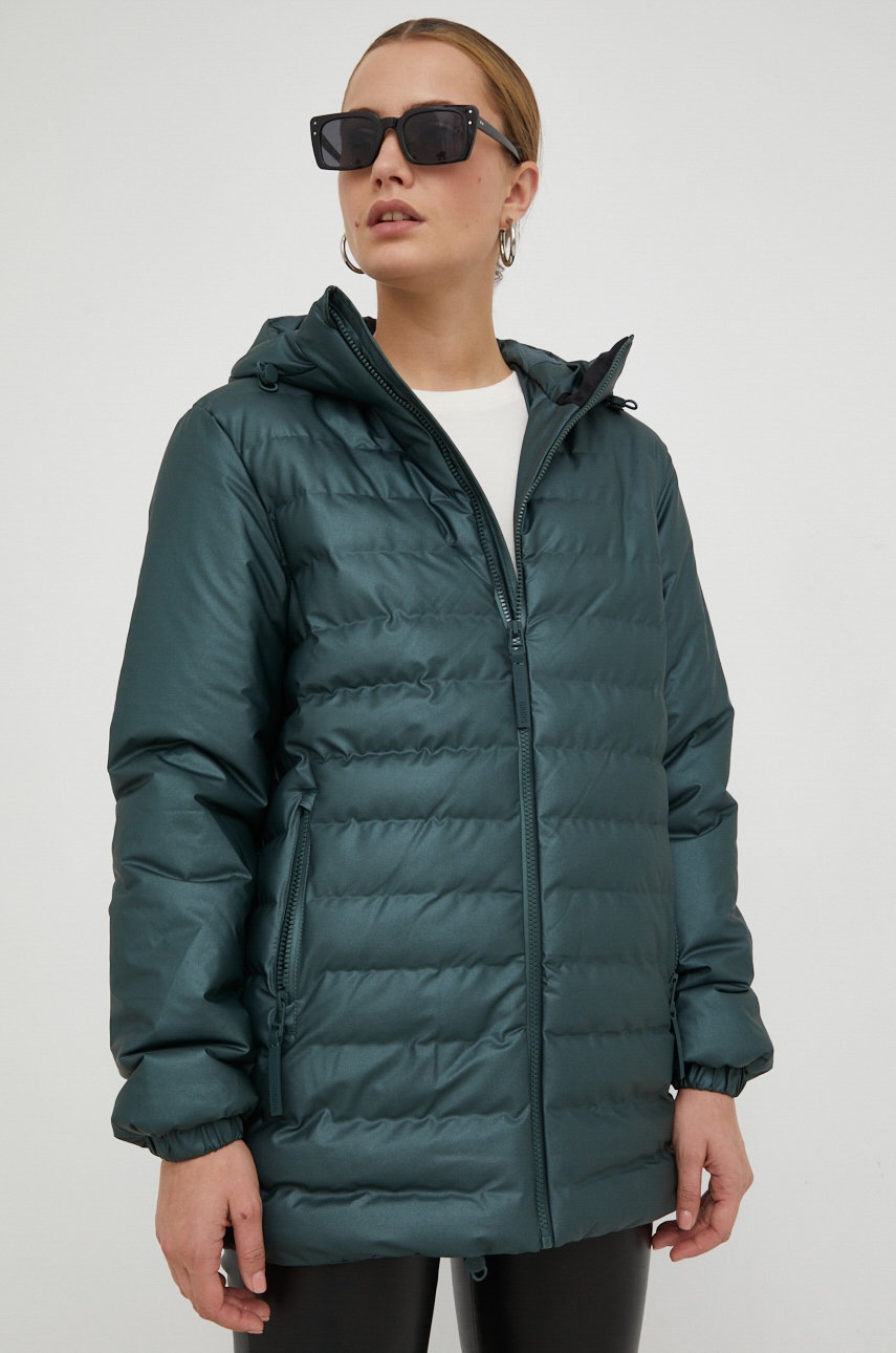 

Куртка Rains 15110 Trekker Hooded Jacket цвет зелёный зимняя