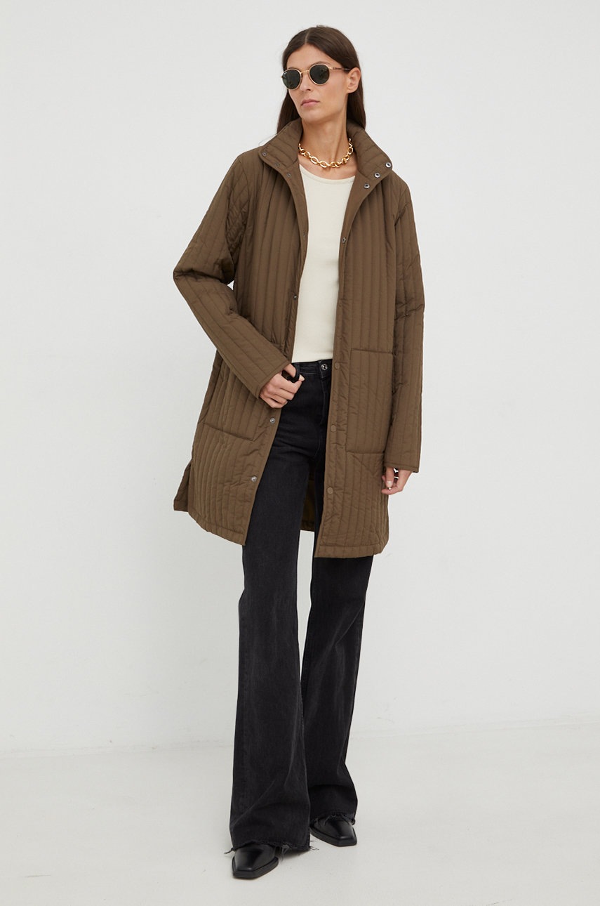 

Куртка Rains 18290 Long Liner Jacket цвет коричневый переходная