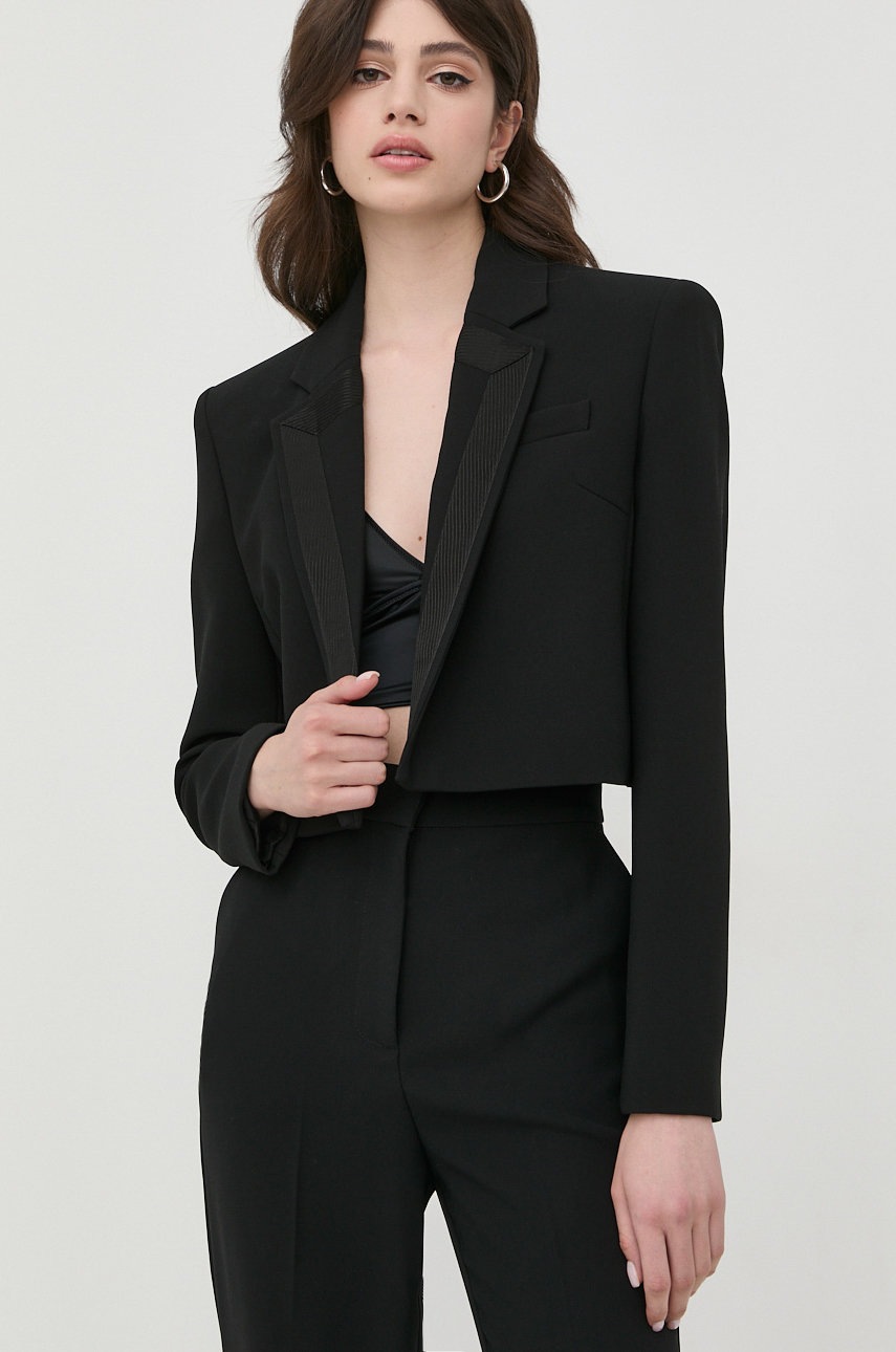 

Сако Pinko в черно без закопчаване с изчистен дизайн, Черен