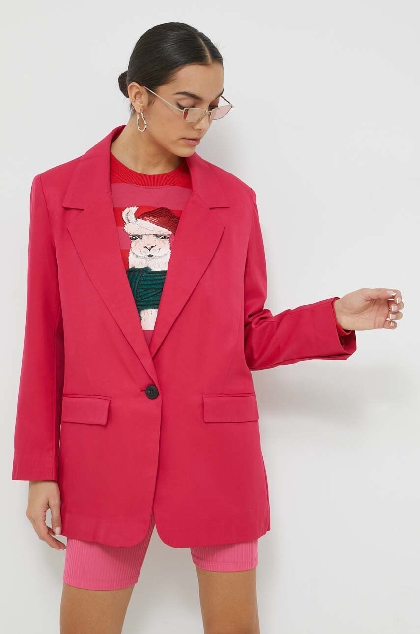 Only sacou culoarea roz, oversize, neted
