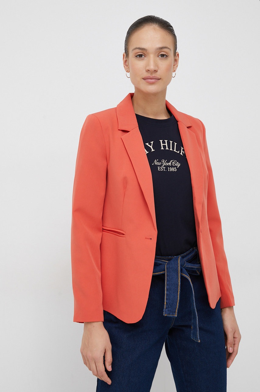 

Сако Vero Moda в червено с едно копче с изчистен дизайн, Червен