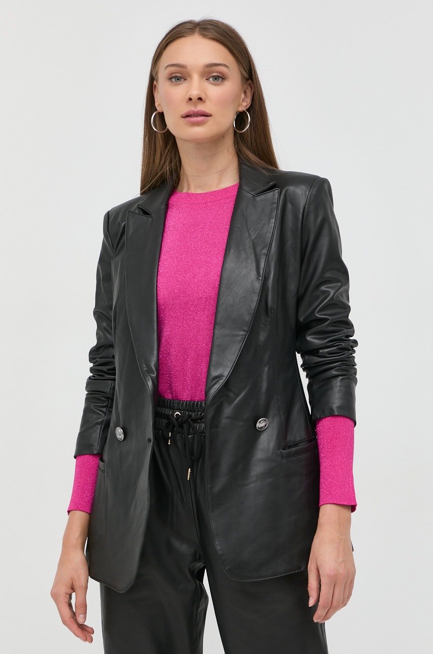

Піджак Guess колір чорний двобортний однотонна