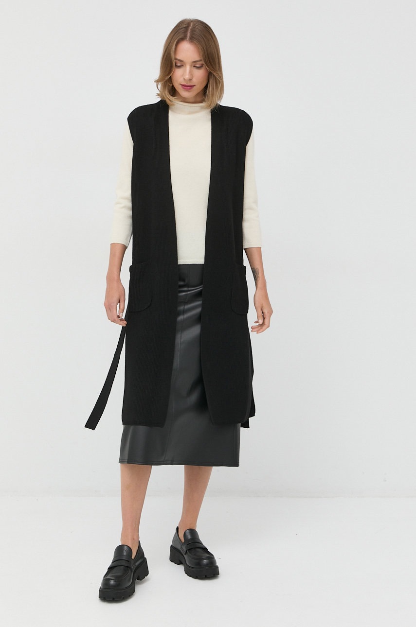 

Шерстяной жилет Max Mara Leisure женский цвет чёрный лёгкий