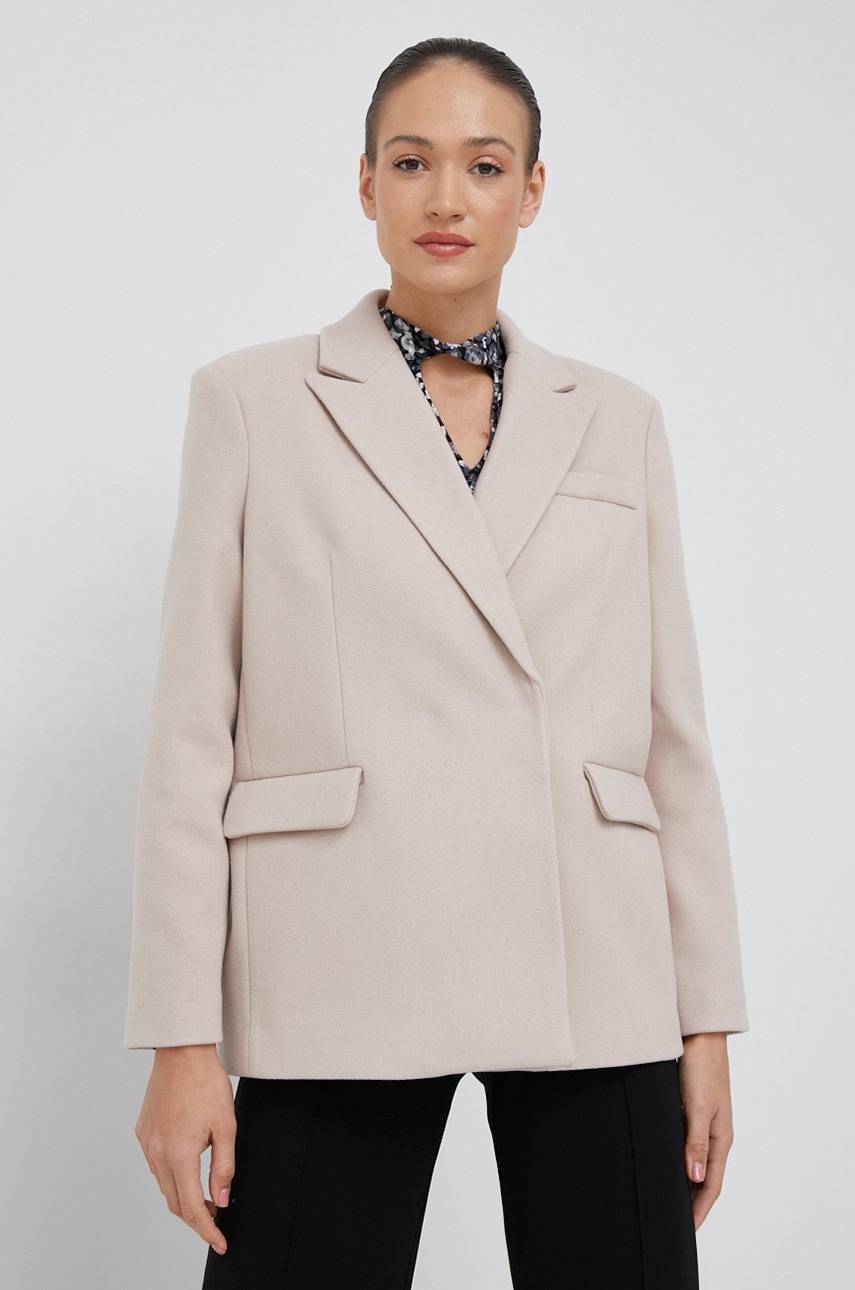 

Пальто Vero Moda женское цвет бежевый переходное oversize