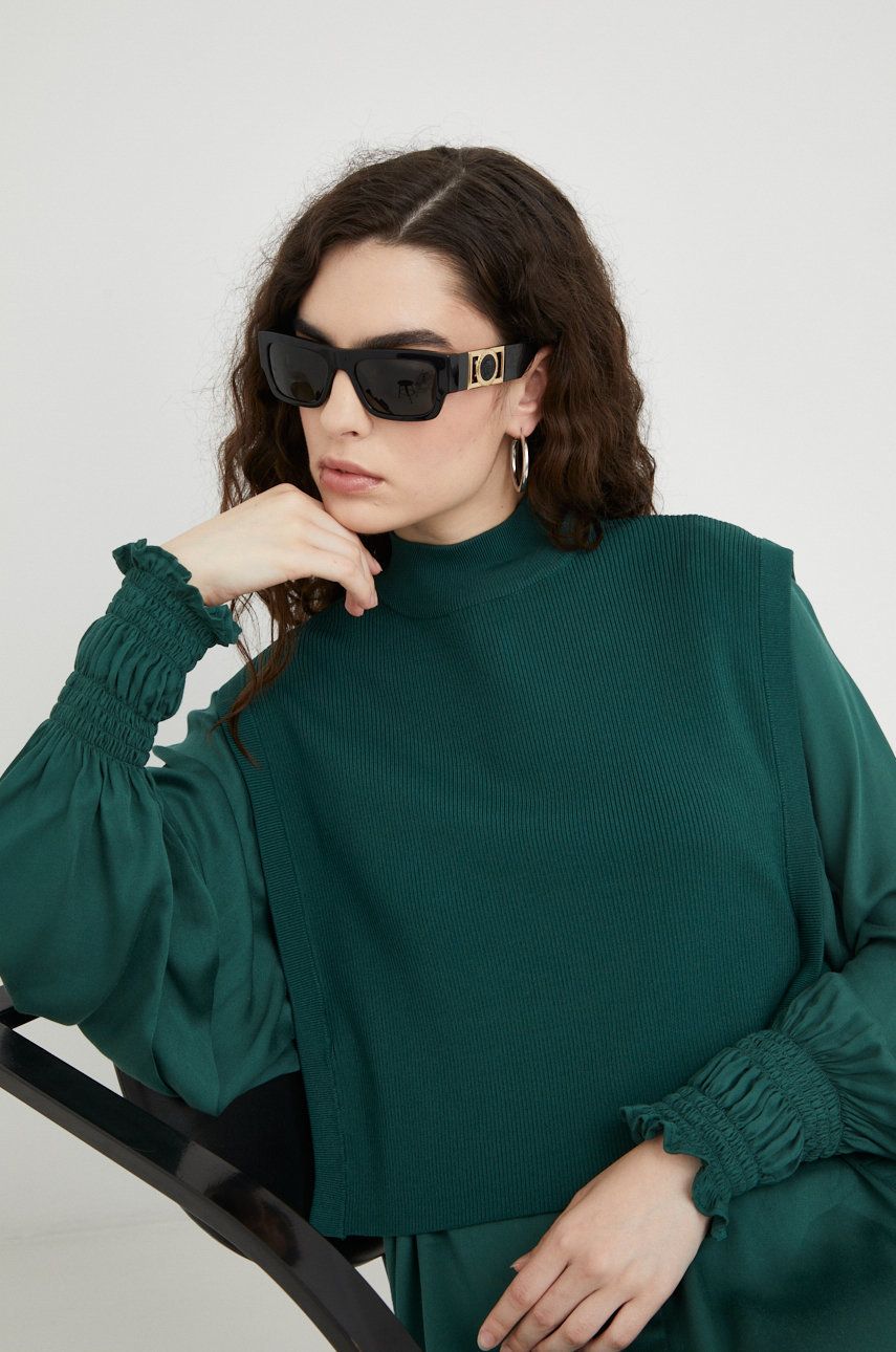 Bruuns Bazaar vesta femei, culoarea verde, light, cu turtleneck answear.ro