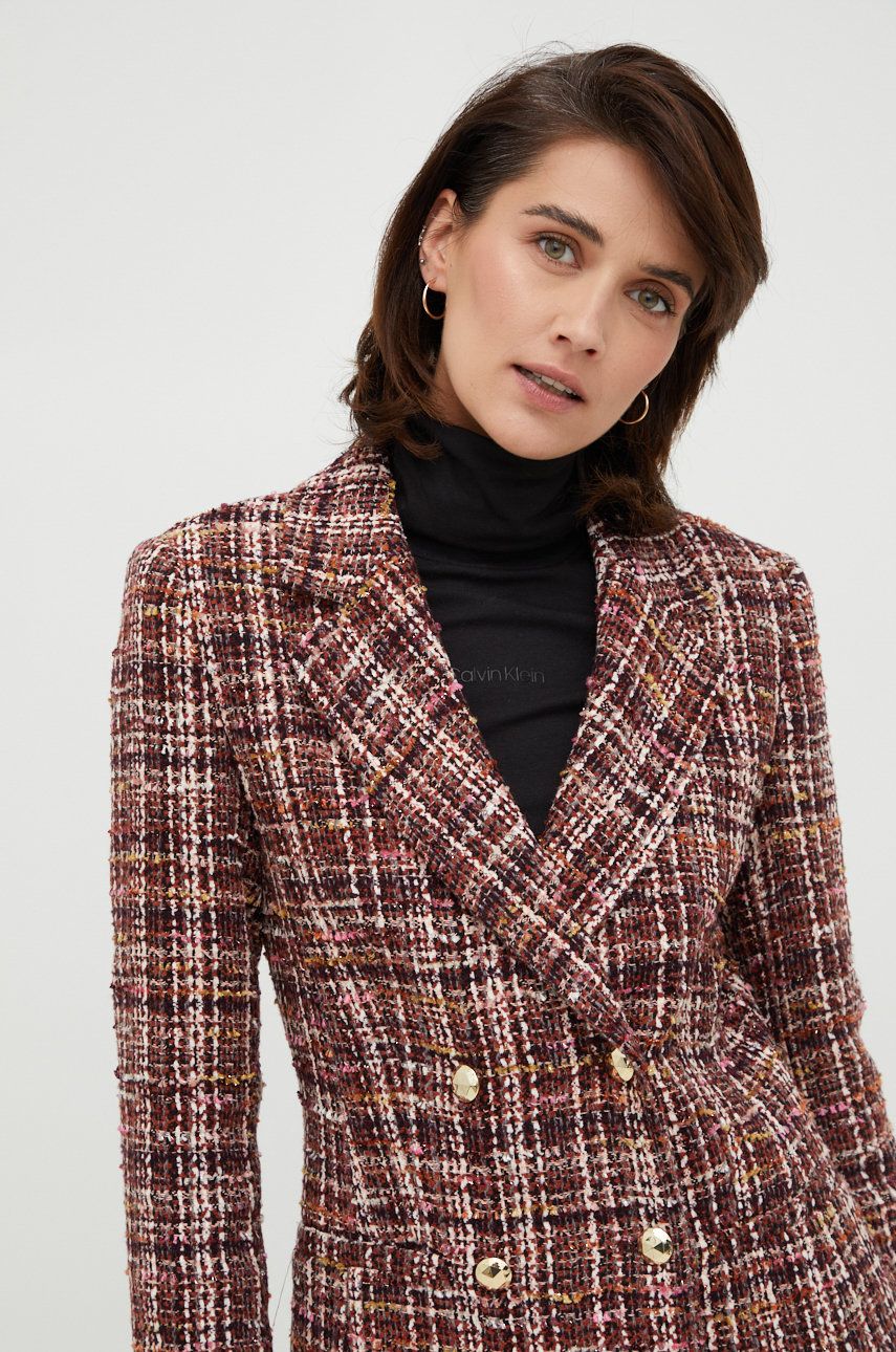 Pennyblack sacou din lana culoarea bordo, cu doua randuri de nasturi, modelator 2023 ❤️ Pret Super answear imagine noua 2022