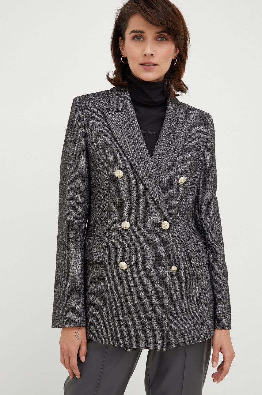 Pennyblack sacou din lana culoarea negru, cu doua randuri de nasturi, modelator 2023 ❤️ Pret Super answear imagine noua 2022