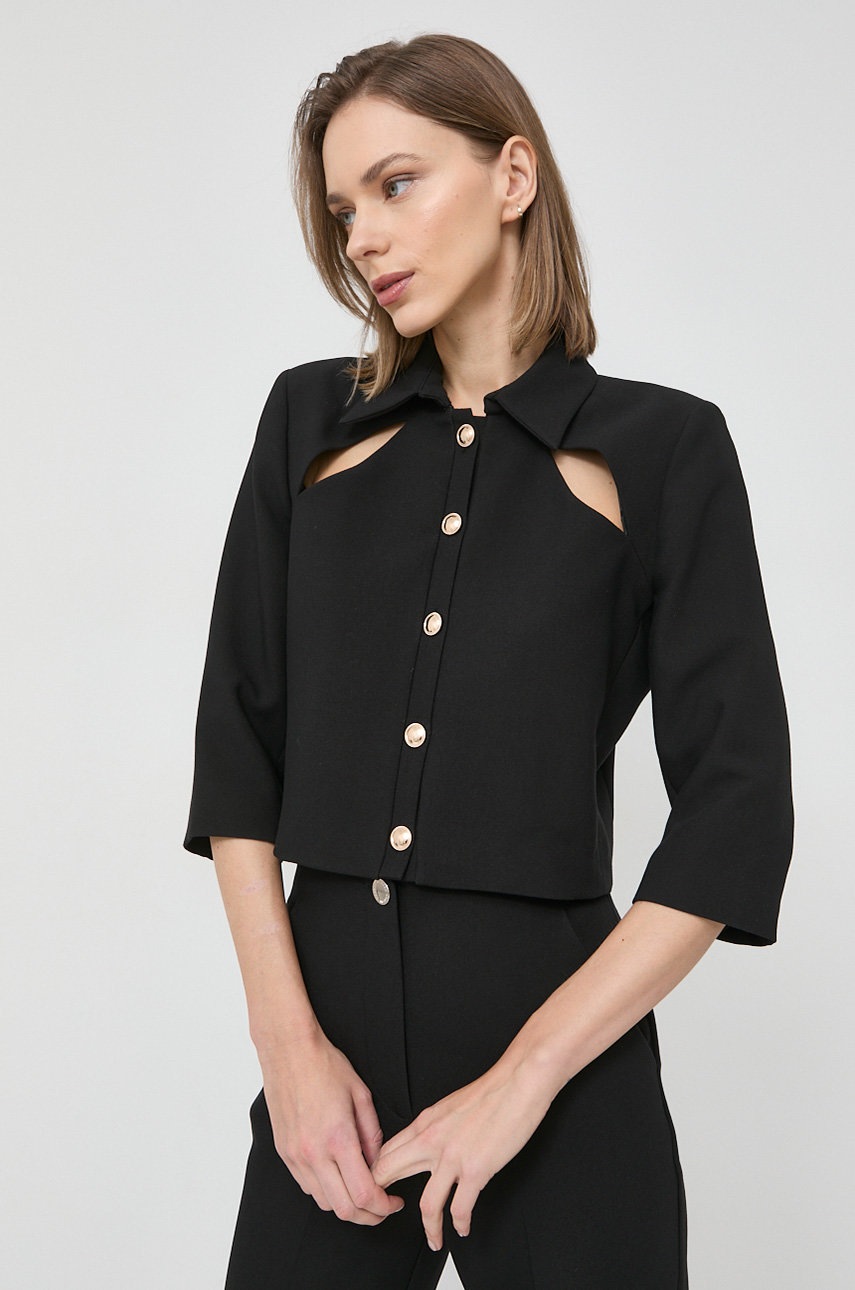 

Сако Morgan x Iris Mittenaere в черно с едно копче с изчистен дизайн, Черен