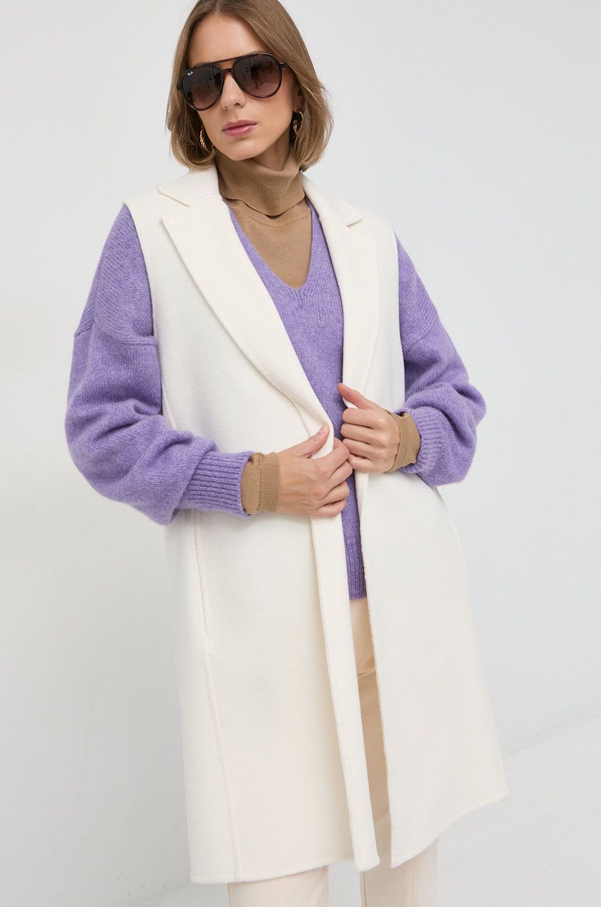 Luisa Spagnoli vesta de lana culoarea bej, desfacut answear.ro imagine noua
