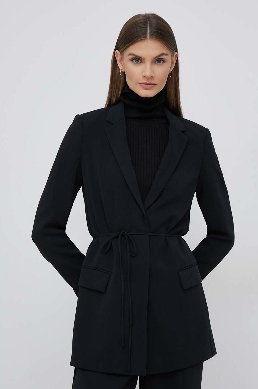 

Сако Calvin Klein в черно с едно копче с изчистен дизайн, Черен