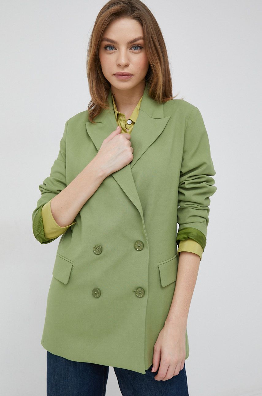 Sako United Colors of Benetton zelená barva - zelená -  Hlavní materiál: 63 % Polyester