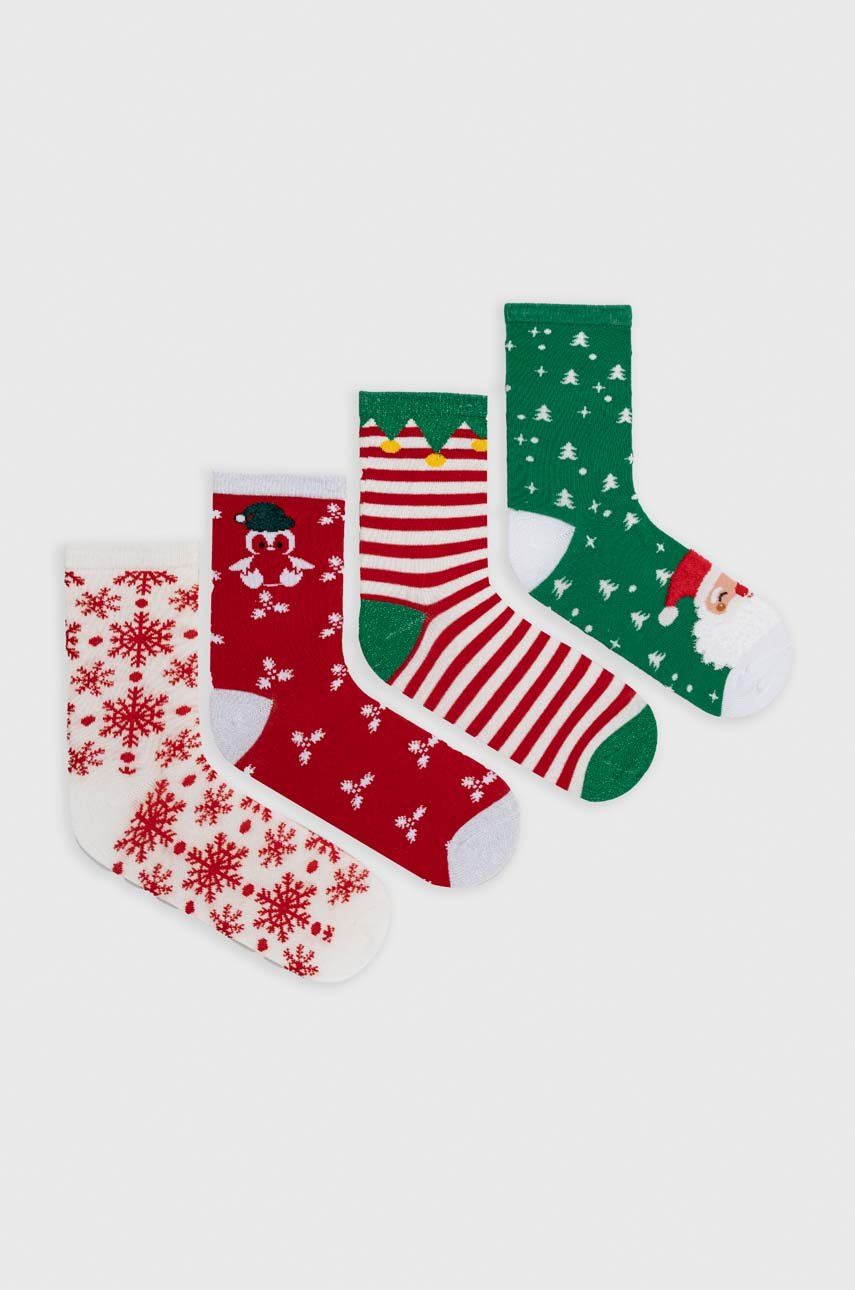 Ponožky Vero Moda 4-pack dámské, zelená barva - zelená -  65% Bavlna