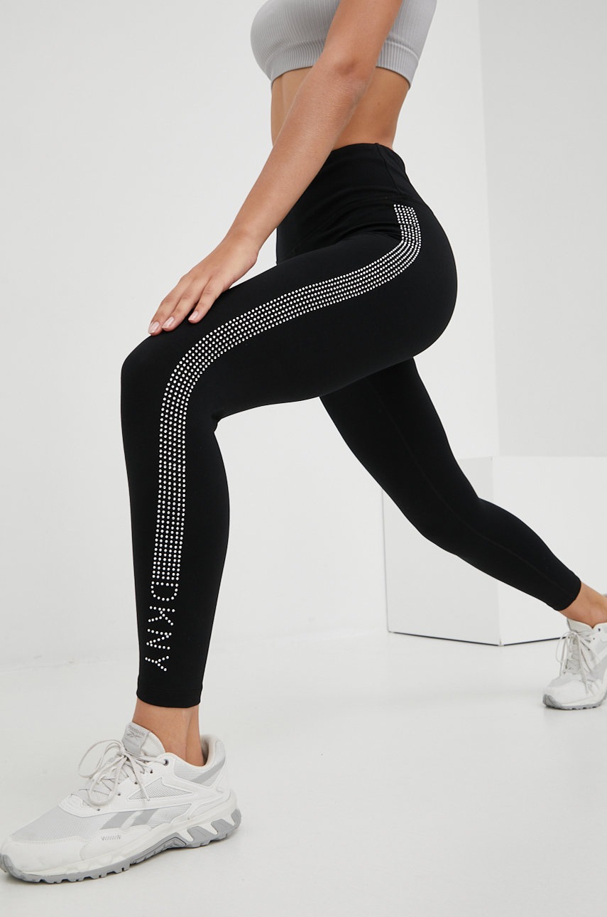 

Клин Dkny в черно с апликация, Черен