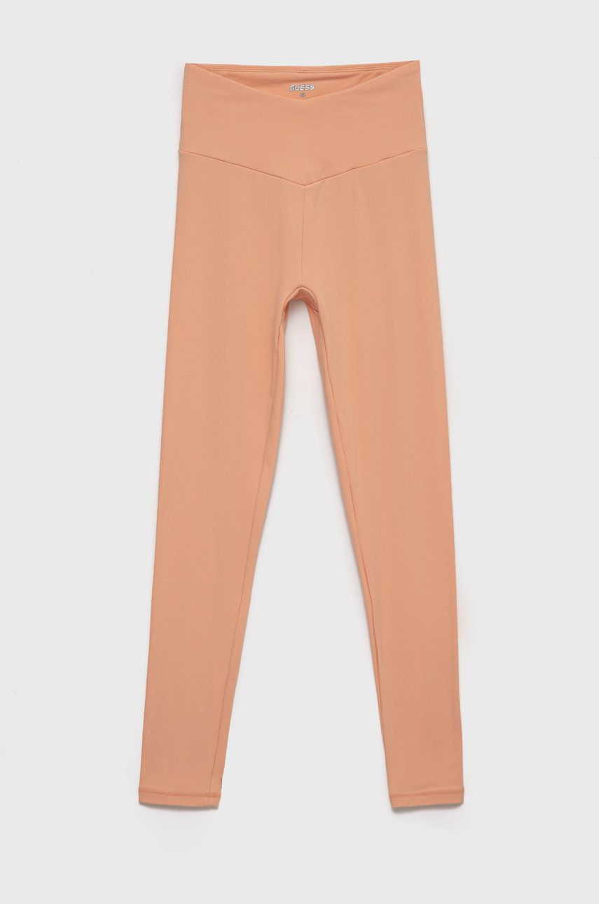 E-shop Legíny Guess dámské, oranžová barva, hladké