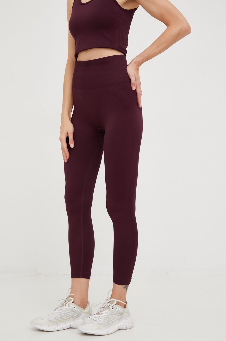 

Леггинсы Dkny женские цвет бордовый однотонные