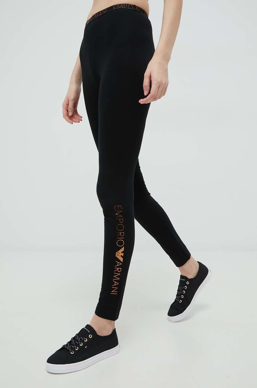 Emporio armani underwear jambiere de lounge femei, culoarea negru, cu imprimeu