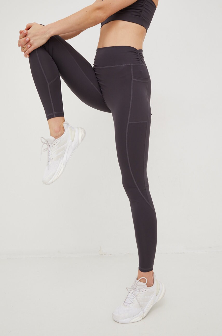 Only play leggins de antrenament evan femei, culoarea gri, neted