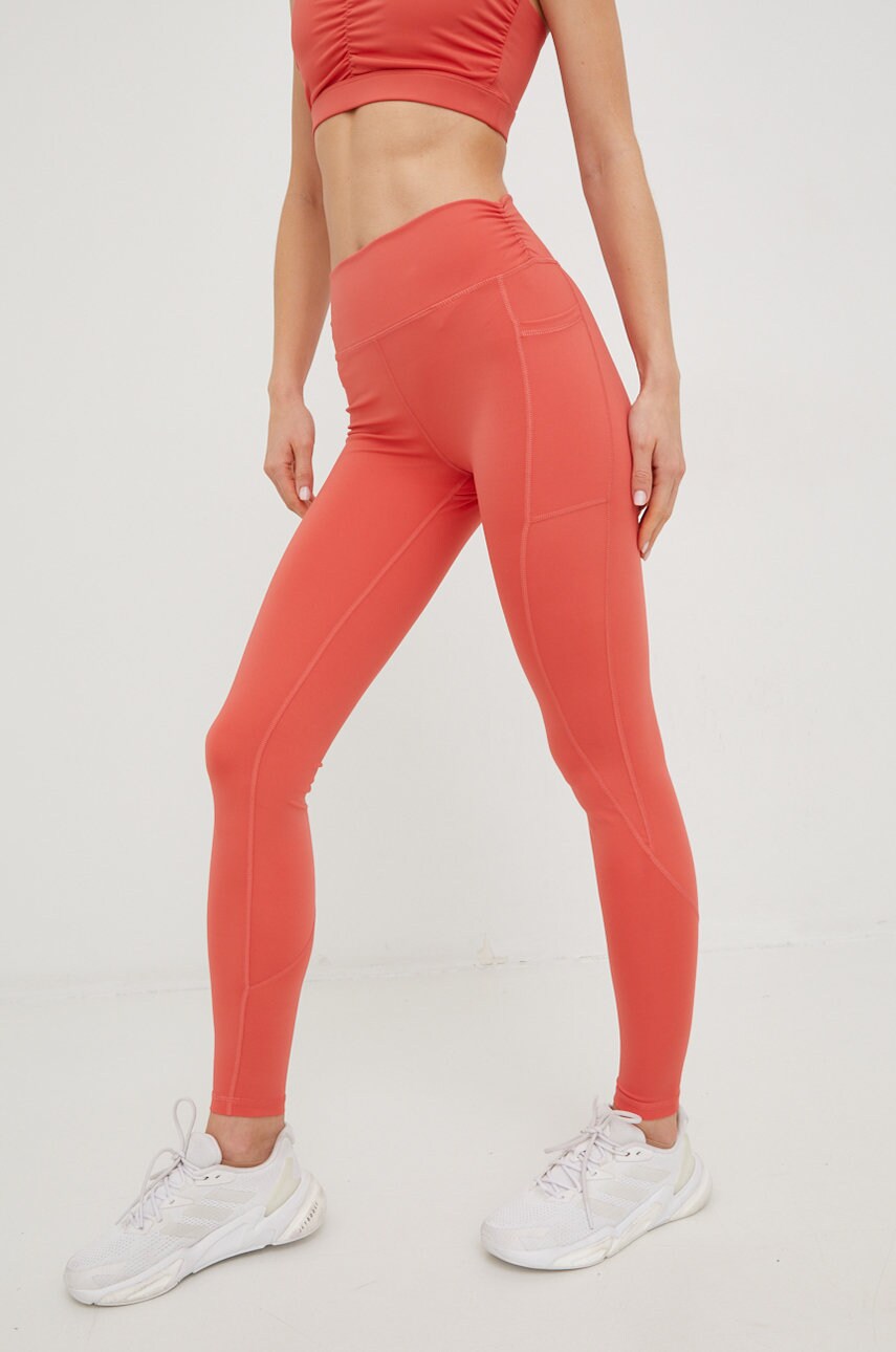 Only play leggins de antrenament evan femei, culoarea portocaliu, neted