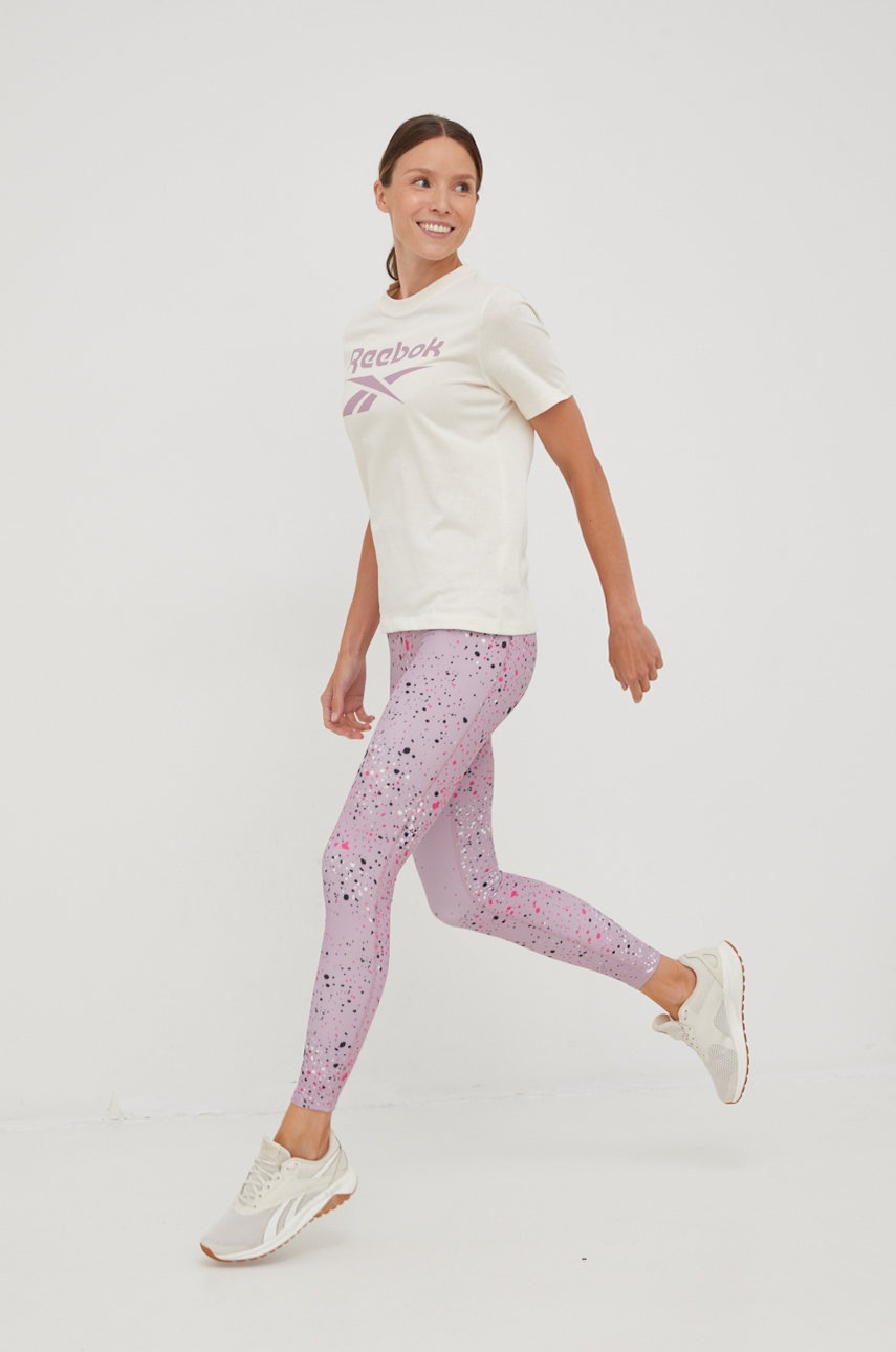 

Леггинсы для йоги Reebok Lux 2.0 женские цвет розовый с узором
