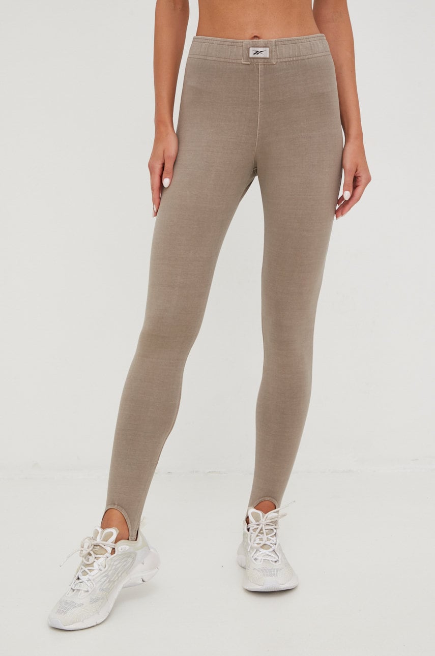 Reebok classic colanti femei, culoarea gri, neted
