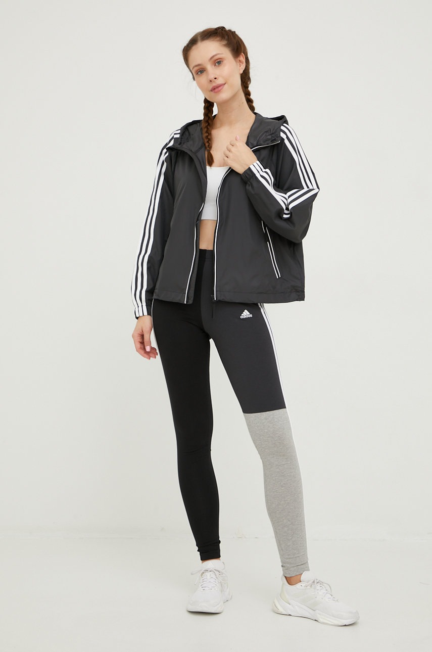 

Легінси adidas жіночі колір чорний візерунок