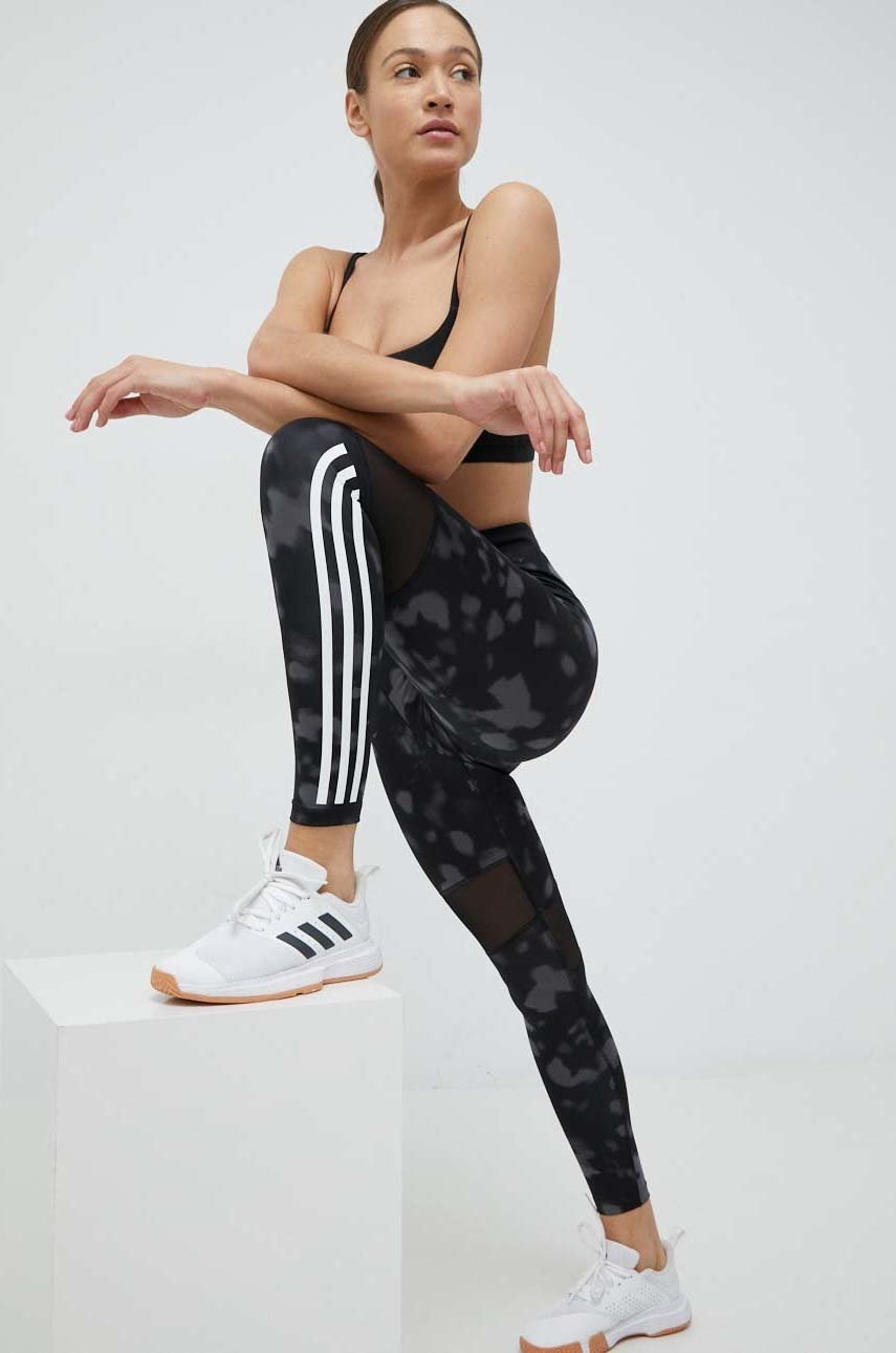

Легінси для тренувань adidas Performance Hyperglam жіночі колір чорний візерунок