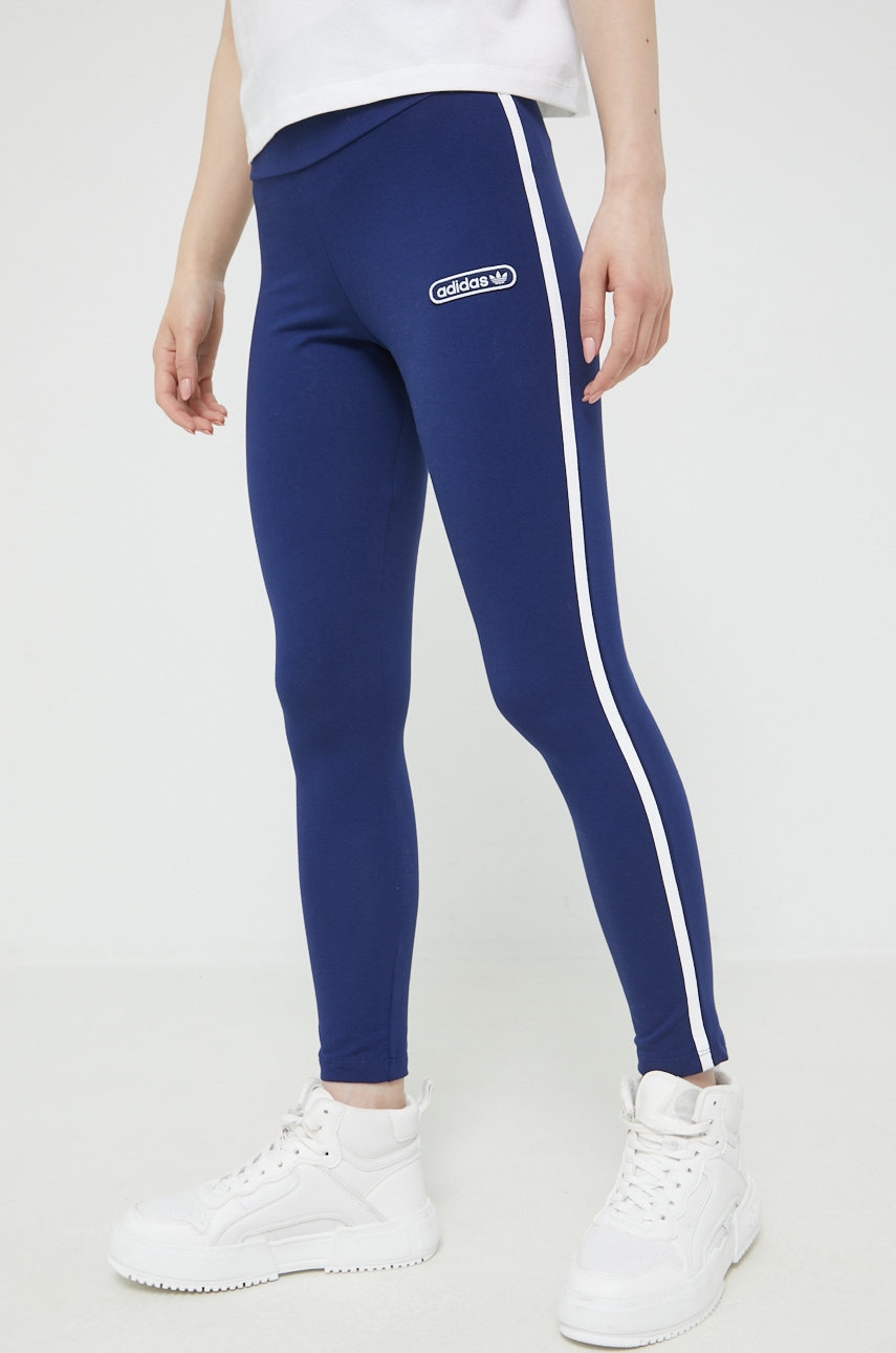 Adidas Originals Colanti Femei, Culoarea Albastru Marin, Cu Imprimeu