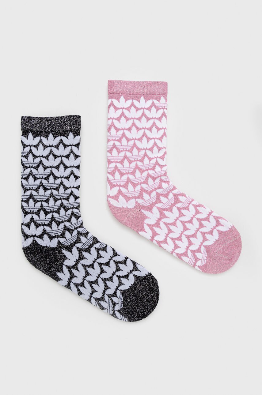 

Шкарпетки adidas Originals (2-pack) жіночі колір рожевий HL9420-BLIPNK/BLK