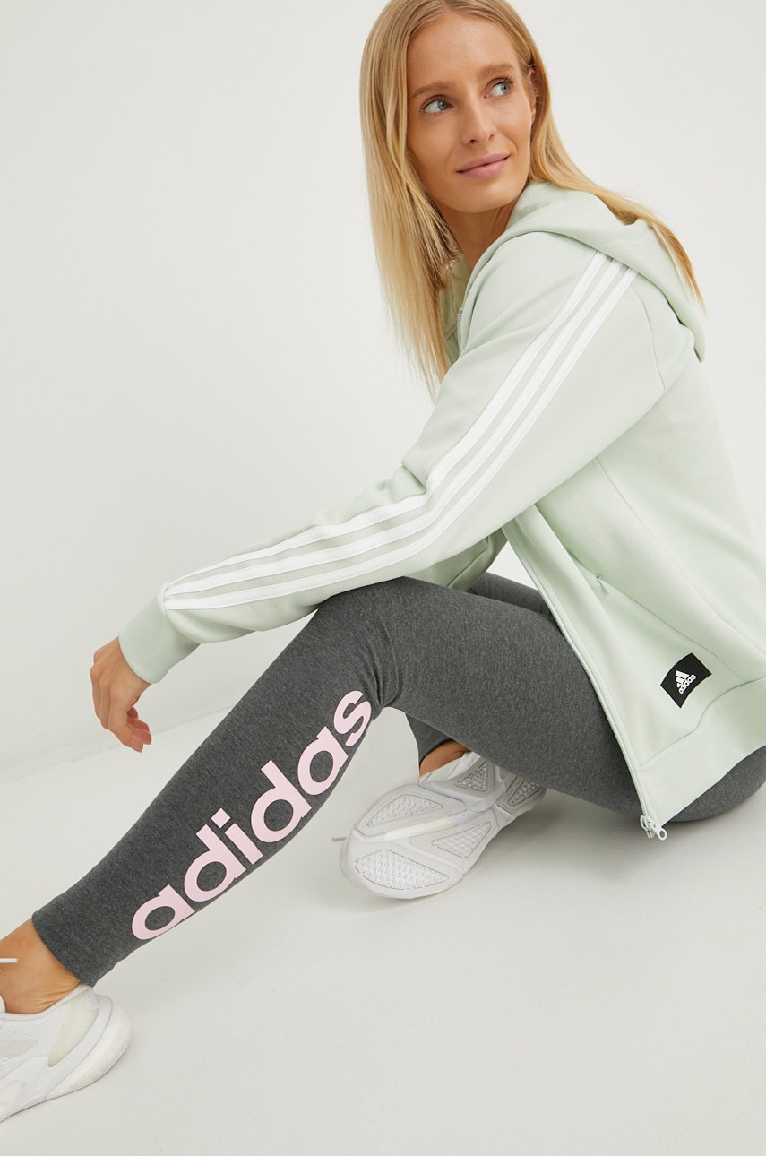 

Легінси adidas жіночі колір сірий з принтом