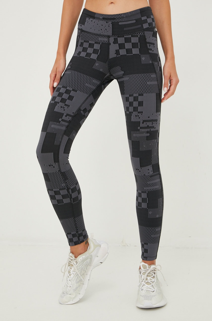 Reebok leggins de antrenament lux femei, culoarea negru, modelator