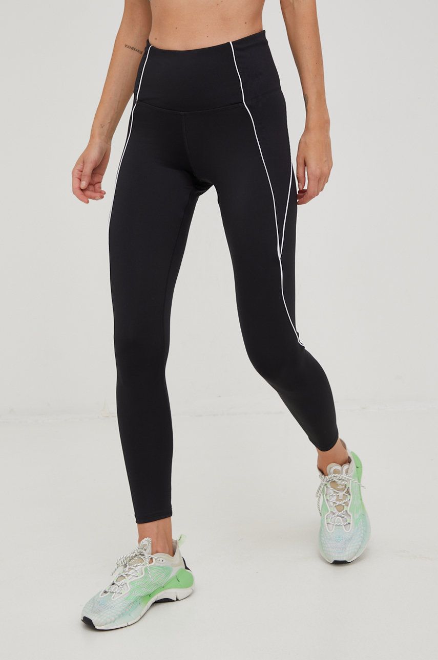 Reebok leggins de antrenament Workout Ready femei, culoarea negru, cu imprimeu answear imagine noua