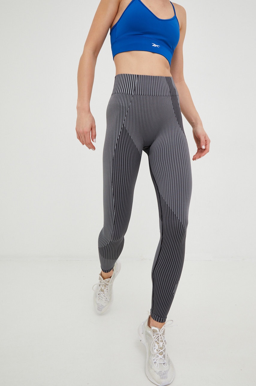 Reebok leggins de antrenament united by fitness myoknit femei, culoarea negru, modelator