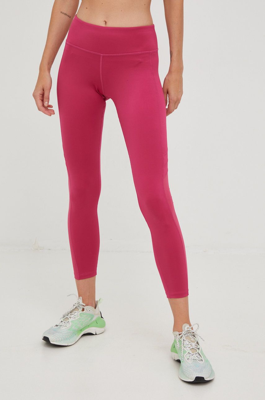 Reebok leggins de antrenament Workout Ready femei, culoarea roz, neted answear imagine noua