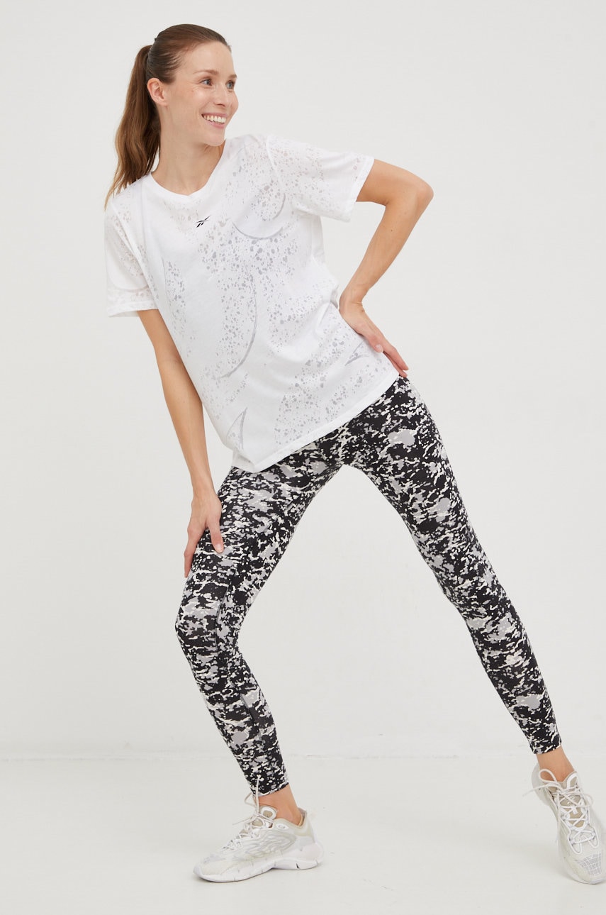 Reebok leggins de antrenament modern safari femei, culoarea negru, modelator