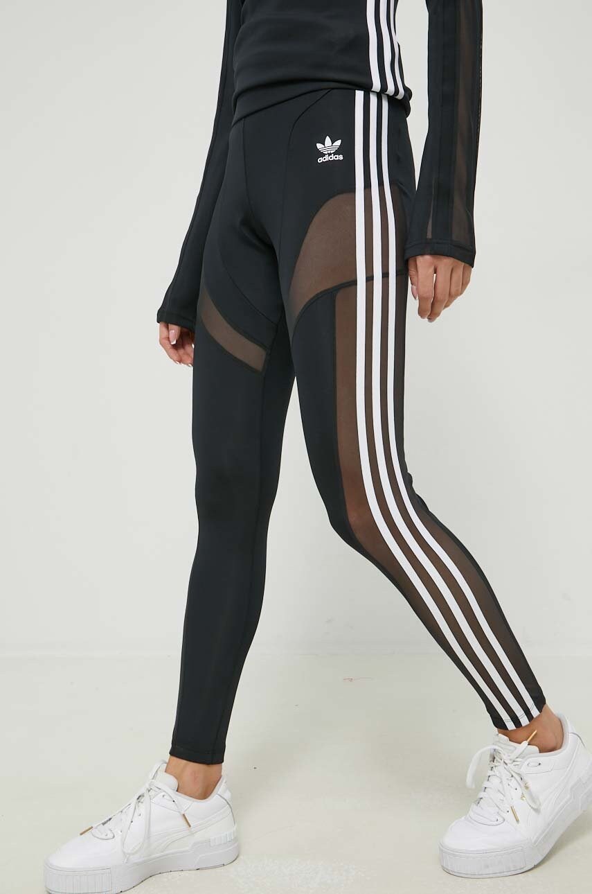 

Легінси adidas Originals жіночі колір чорний з аплікацією