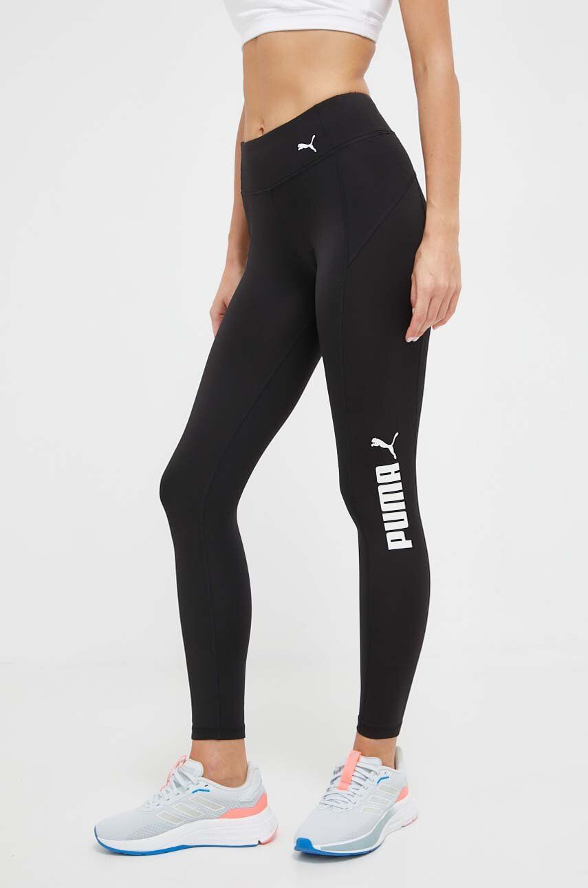 Puma leggins de antrenament Trail All Day femei, culoarea negru, cu imprimeu All