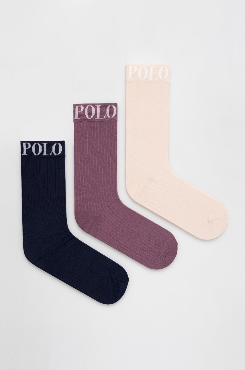 

Шкарпетки Polo Ralph Lauren 3-pack жіночі колір синій