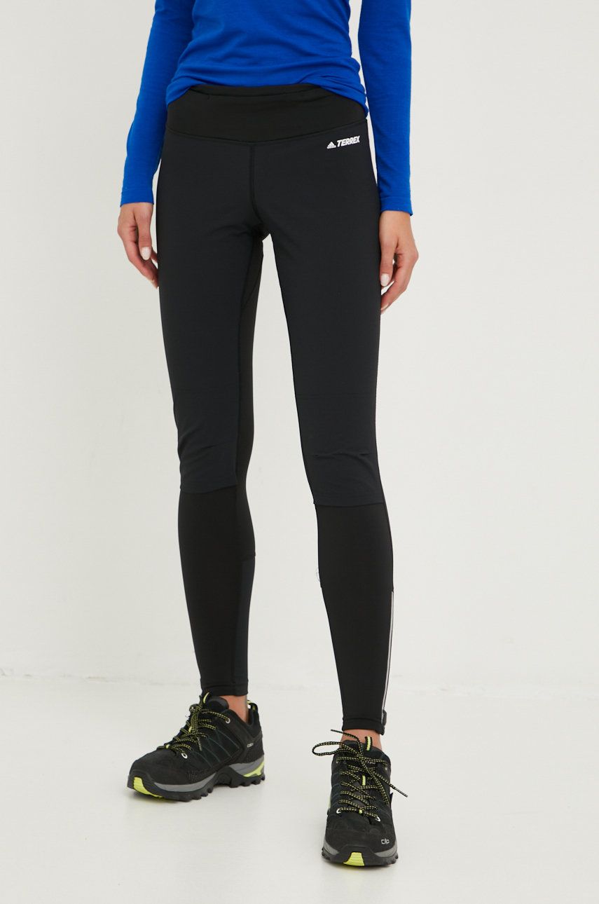 Adidas TERREX legginsy sportowe Agravic damskie kolor czarny gładkie