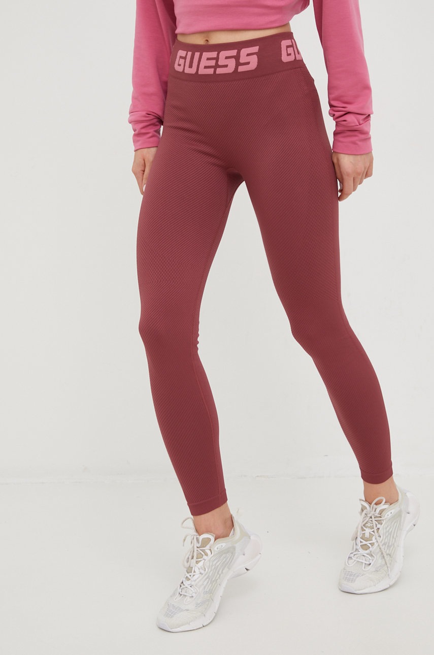 

Леггинсы Guess женские цвет розовый однотонные